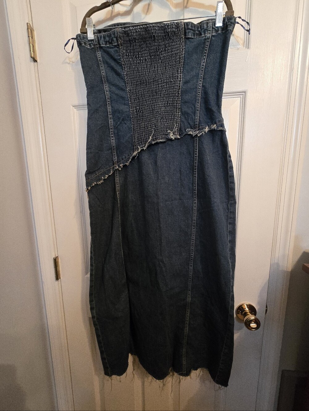 ZARA NWT WOMAN TRF STRAPLESS DENIM MIDI DRESS Sz XL - Picture 4 of 7